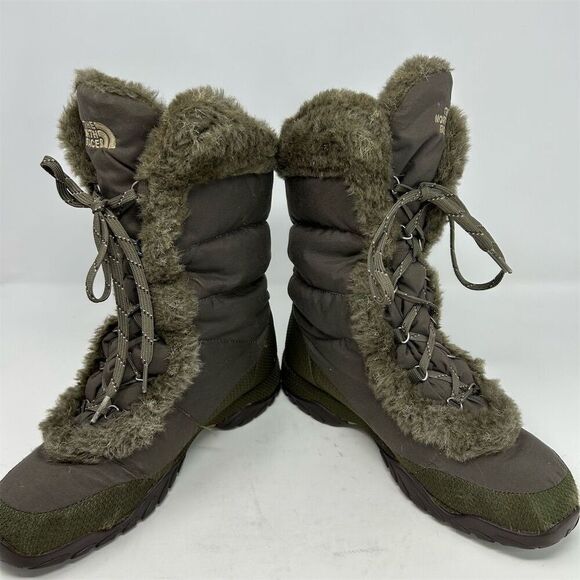 The North Face Lace Up Snow Boots Size 9 Green Waterproof Insulated Size 9 - Picture 5 of 12